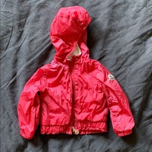 Moncler pink rain jacket 12/18m